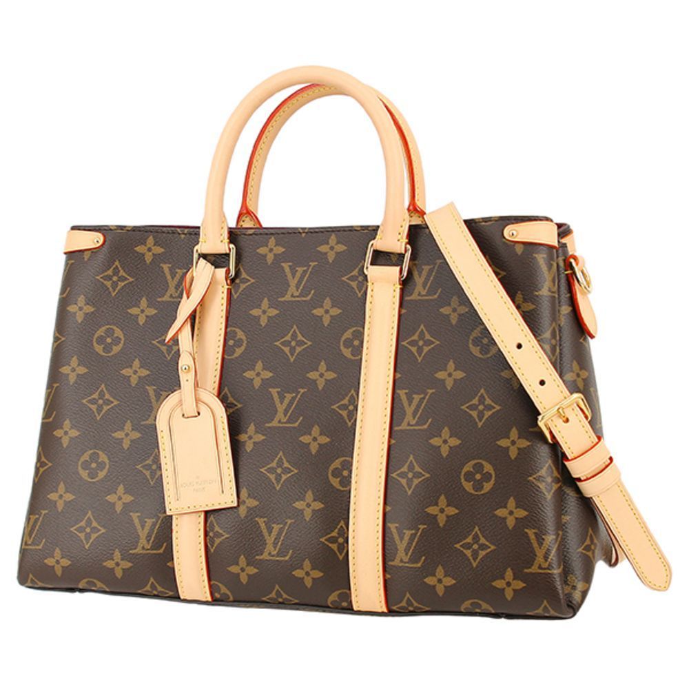 Louis Vuitton Soufflot MM Monogram Calf Leather Brown Gold Hardware Shoulder Bag